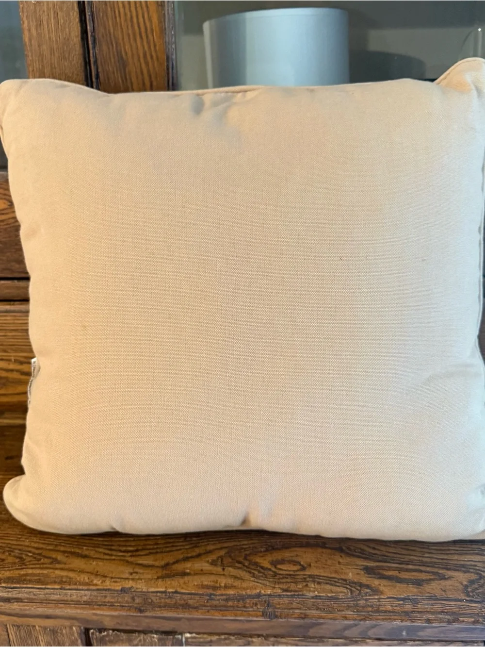 VTG Seaside Americana Town Embroidered Tapestry Granny Cottage Throw Pillow